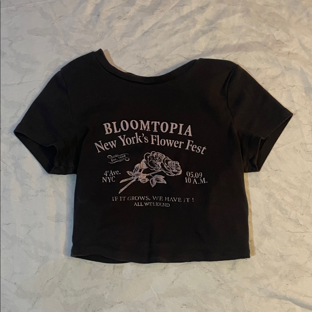 Garage Black Bloomtopia Graphic Crop Top